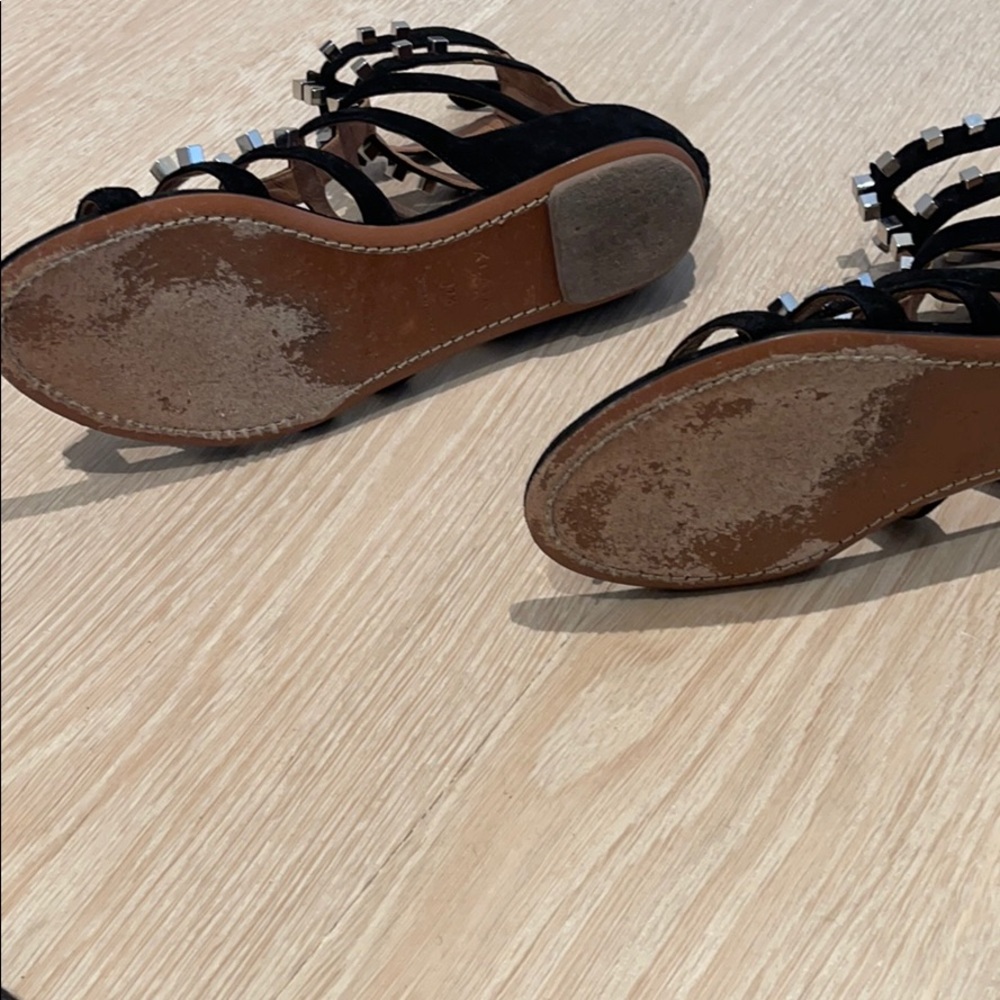 Alaia suede gladiator sandals with silver studs - Picture 2 of 4